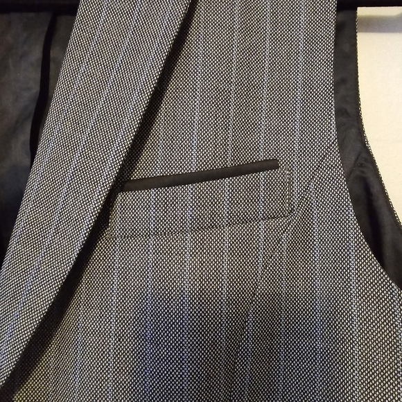 S Business Casual Vest Grey Black Blue 3 Buttons Pockets Minimalist Size Large - Picture 10 of 16